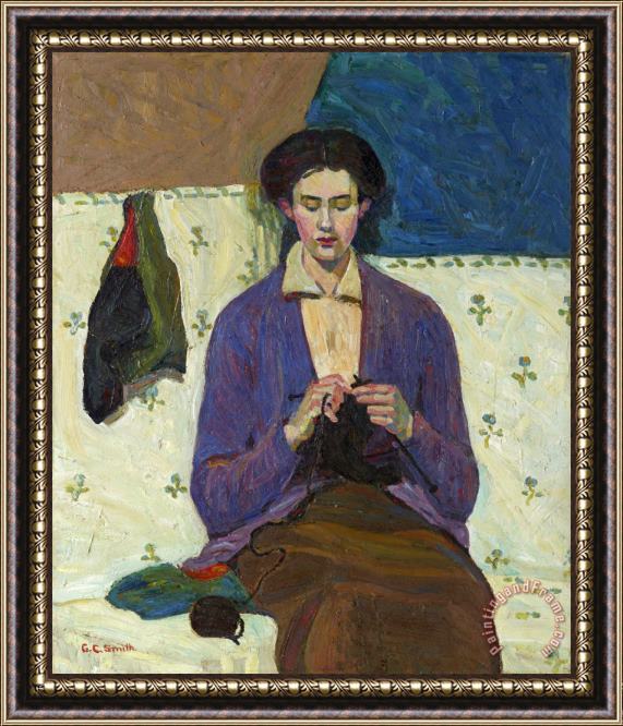 Grace Cossington Smith The Sock Knitter Framed Painting