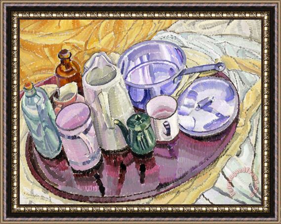 Grace Cossington Smith Things on an Iron Tray on The Floor Framed Painting