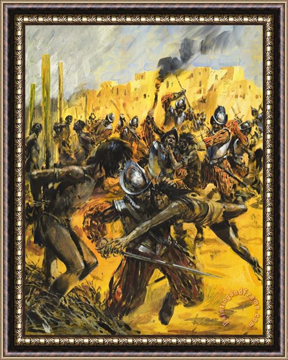 Graham Coton Spanish Conquistadors Framed Painting