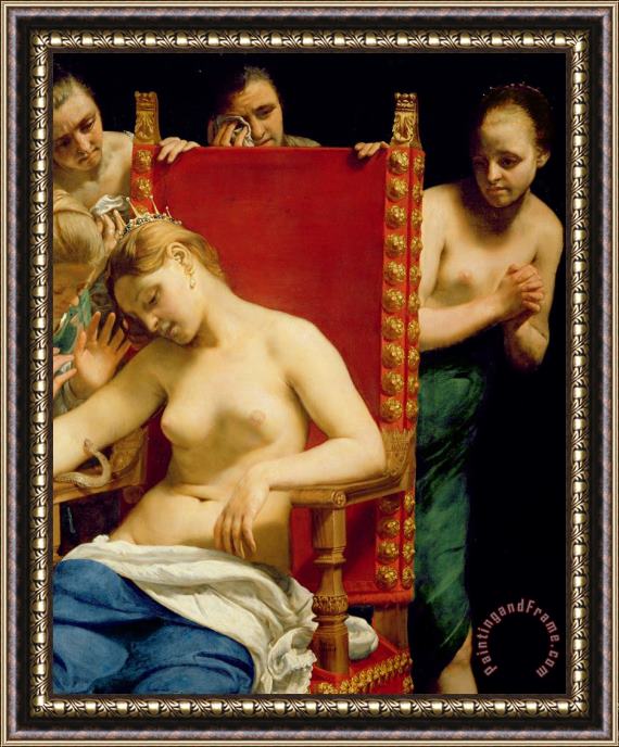 Guido Cagnacci The Death Of Cleopatra Framed Painting
