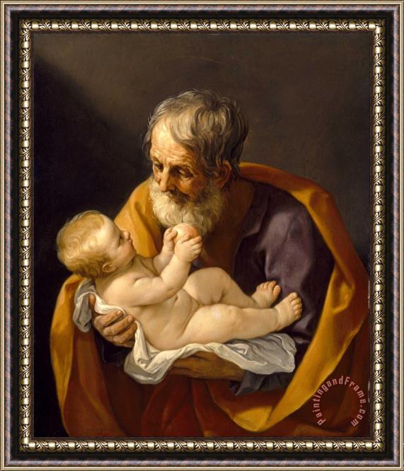 Guido Reni Saint Joseph And The Christ Child Framed Print
