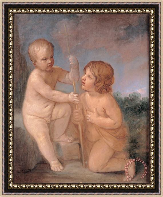 Guido Reni The Infant Jesus And St. John Framed Painting