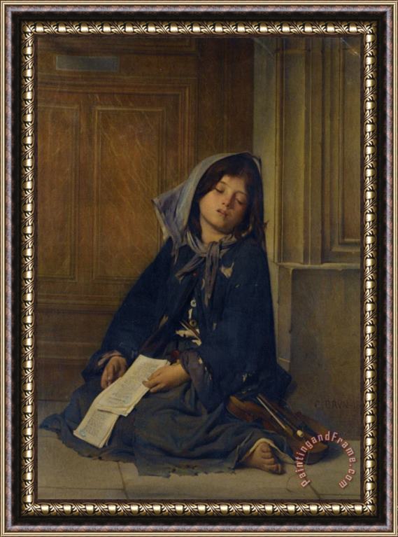 Guillaume Charles Brun La Mendiante Framed Painting