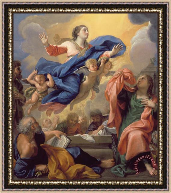Guillaume Courtois The Assumption of the Virgin Framed Painting