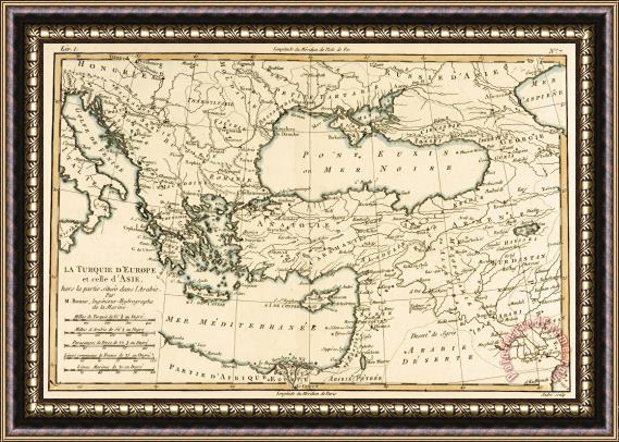 Guillaume Raynal Antique Map of Turkey Framed Print