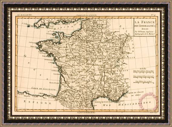 Guillaume Raynal France by Regions Framed Print