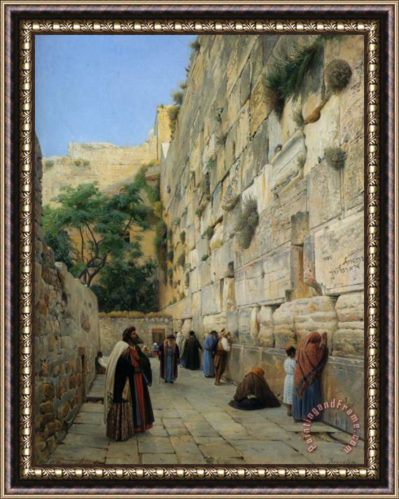 Gustav Bauernfeind The Wailing Wall Jerusalem Framed Print