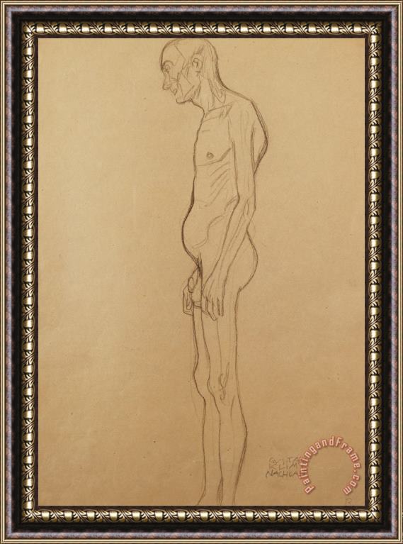 Gustav Klimt Nude Man Framed Painting