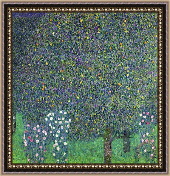 Gustav Klimt Roses under the Trees Framed Print