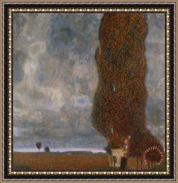Gustav Klimt The Large Poplar II Gathering Storm Framed Print