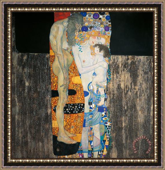 Gustav Klimt The Three Ages Of Woman Framed Painting