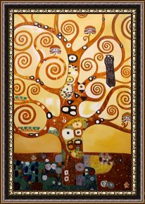 Olive Trees And Poppies Framed Paintings - Tree of Life by Gustav Klimt