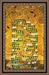 Olive Trees And Poppies Framed Paintings - Tree of Life Stoclet Frieze by Gustav Klimt