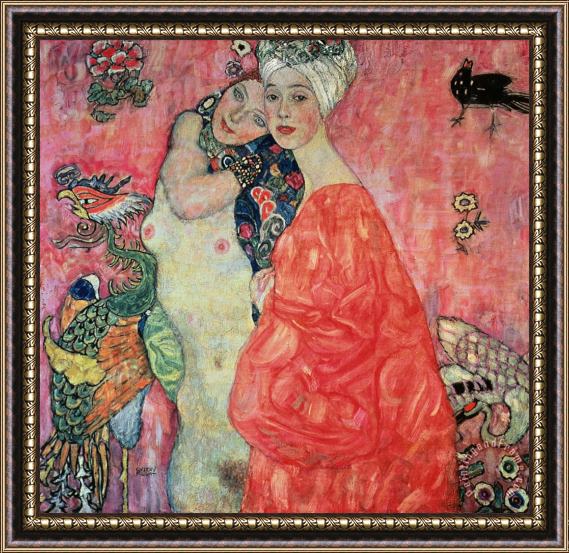 Gustav Klimt Women Friends Framed Painting