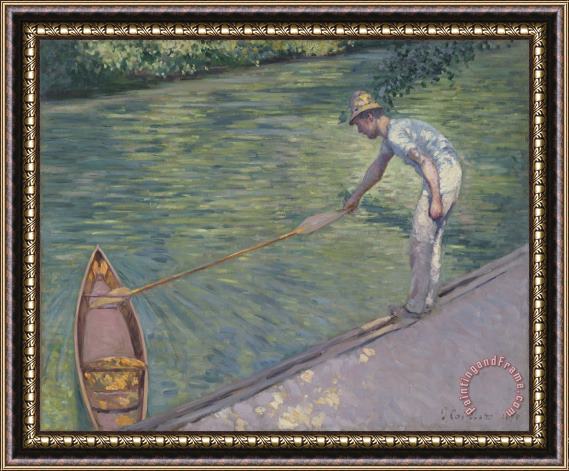 Gustave Caillebotte A Man Docking His Skiff Framed Painting