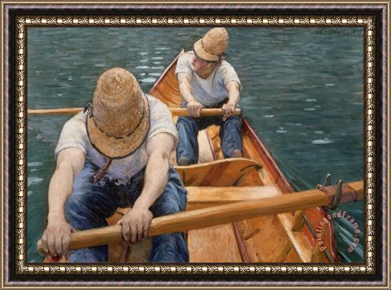 Gustave Caillebotte Boaters Rowing On The Yerres Framed Painting
