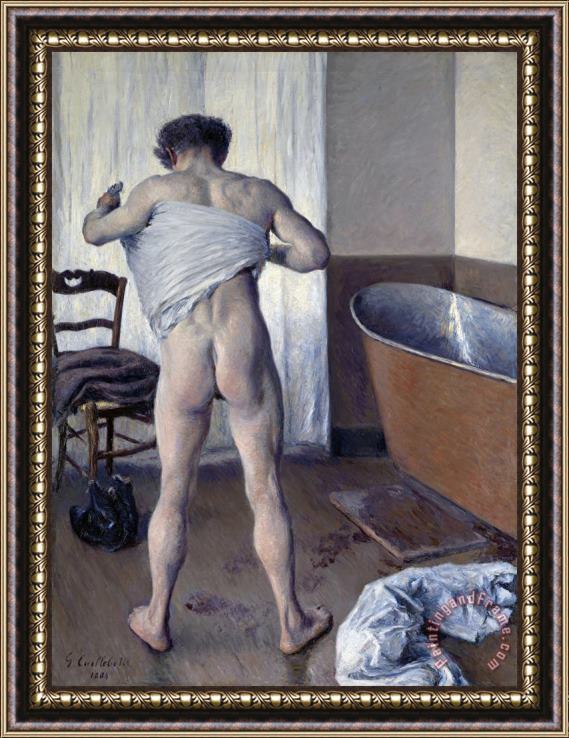 Gustave Caillebotte Gustave Caillebotte Man at His Bath.jpg Framed Print