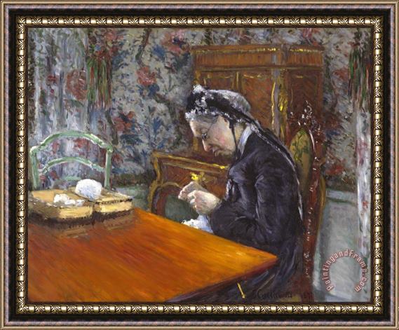 Gustave Caillebotte Mademoiselle Boissiere Knitting Framed Print