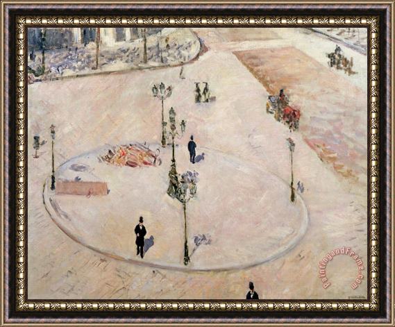Gustave Caillebotte Traffic Island On Boulevard Haussmann Framed Print