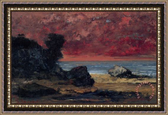 Gustave Courbet Apres Lorage Marine Framed Painting