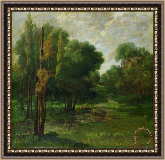 Gustave Courbet Forest Landscape Framed Painting