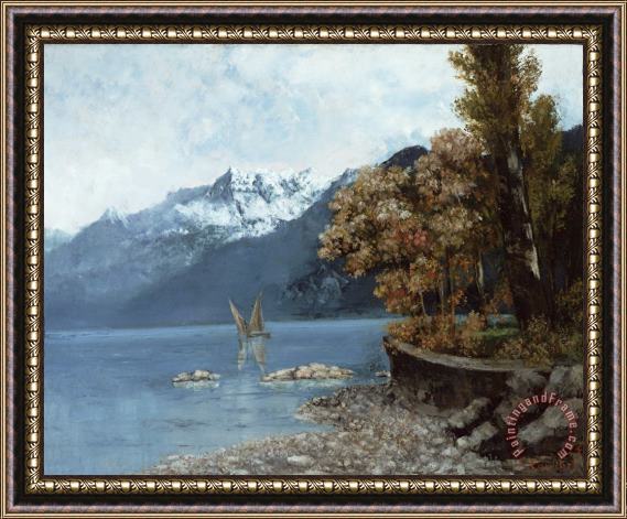 Gustave Courbet Lake Leman Framed Painting