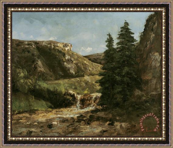 Gustave Courbet Landscape near Ornans Framed Painting