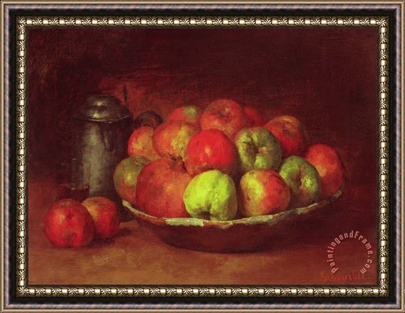 Gustave Courbet Still Life with Apples And a Pomegranate Framed Print