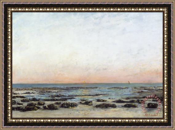 Gustave Courbet Sunset Framed Painting