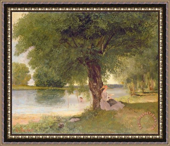Gustave Courbet The Charente at Port-Bertaud Framed Painting