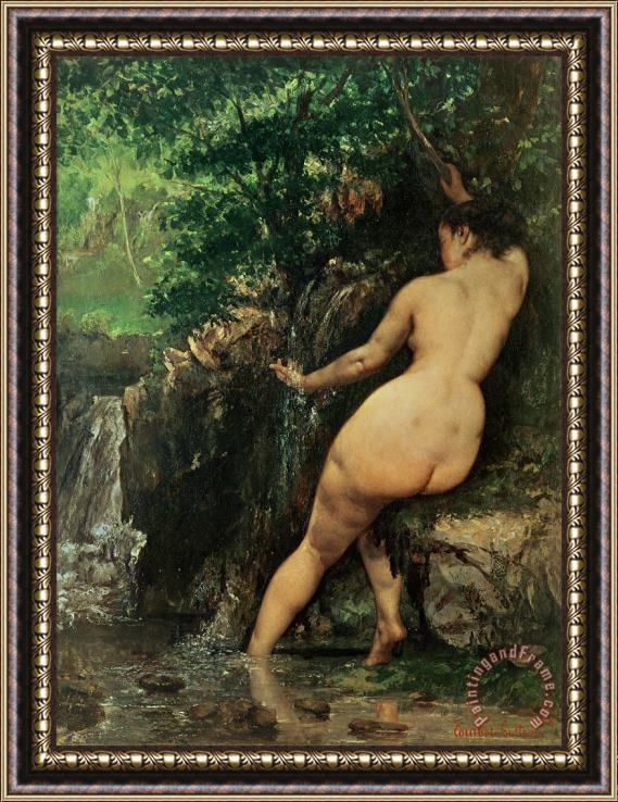 Gustave Courbet The Source or Bather at the Source Framed Painting
