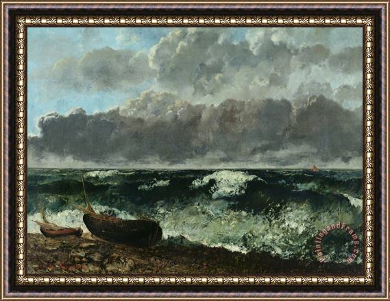Gustave Courbet The Stormy Sea Or, The Wave Framed Print
