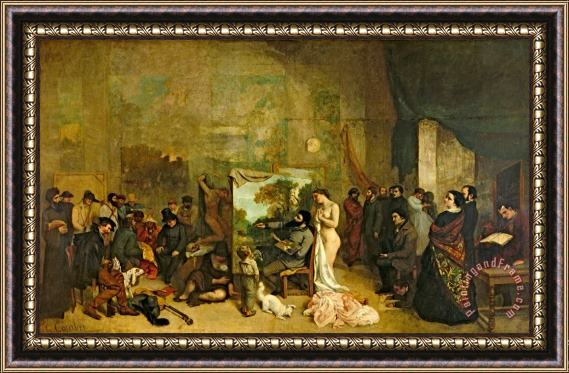Gustave Courbet The Studio of The Painter, a Real Allegory Framed Print