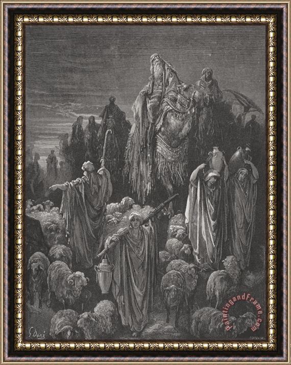 Gustave Dore Jacob Goeth Into Egypt Framed Painting
