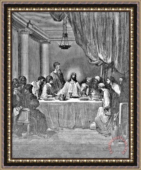Gustave Dore Last Supper Biblical Illustration Framed Print