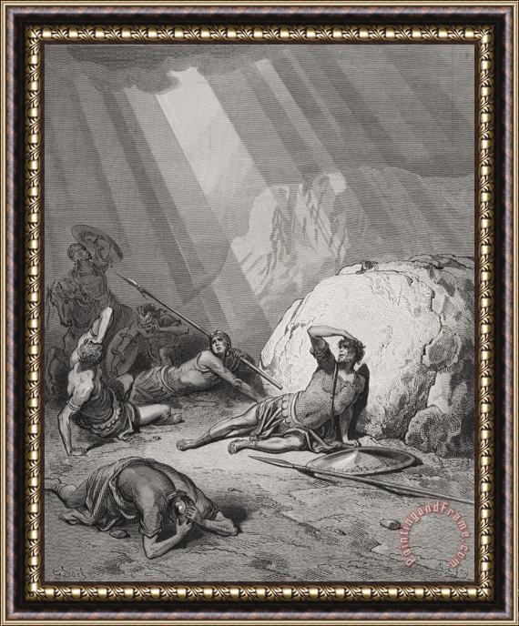 Gustave Dore The Conversion Of St. Paul Framed Painting