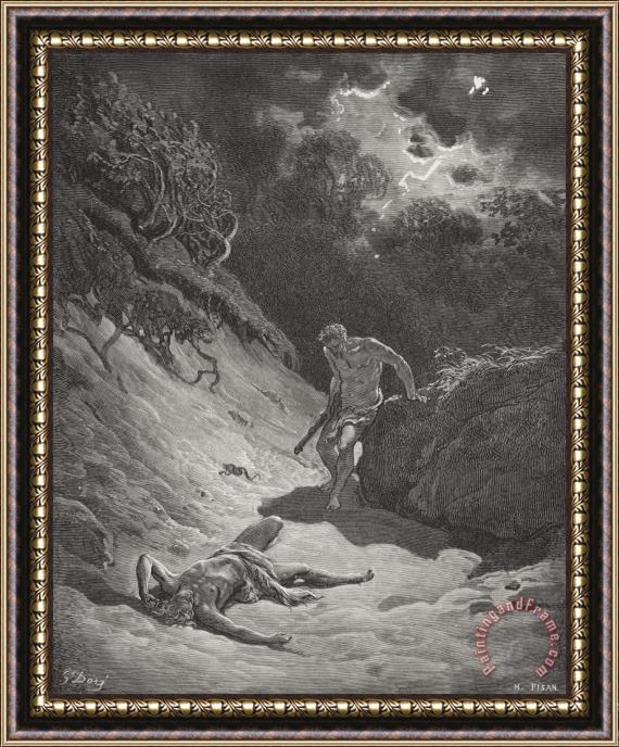 Gustave Dore The Death Of Abel Framed Painting