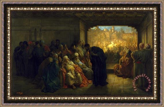 Gustave Dore The House of Caiaphas Framed Painting