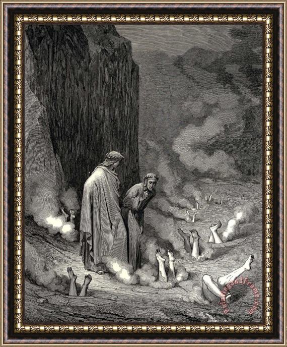 Gustave Dore The Inferno, Canto 19, Lines 1011 There Stood I Like The Friar, That Doth Shrive a Wretch for Murder Doom’d Framed Print