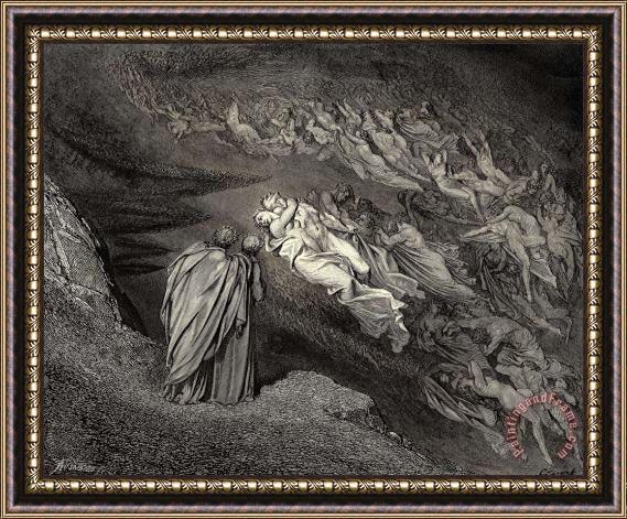 Gustave Dore The Inferno, Canto 5, Lines 105106 “love Brought Us to One Death Caina Waits The Soul, Who Spilt Our Life.” Framed Print