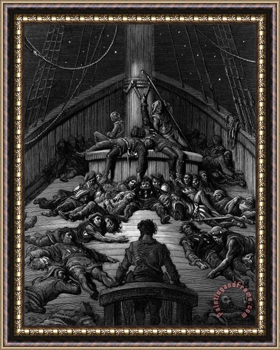 Gustave Dore The Mariner Gazes On His Dead Companions And Laments The Curse Of His Survival While All His Fellow Framed Print