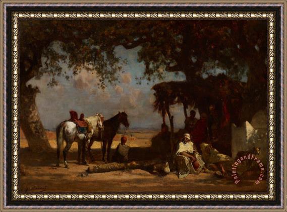 Gustave Guillaumet An Arab Encampment Framed Painting