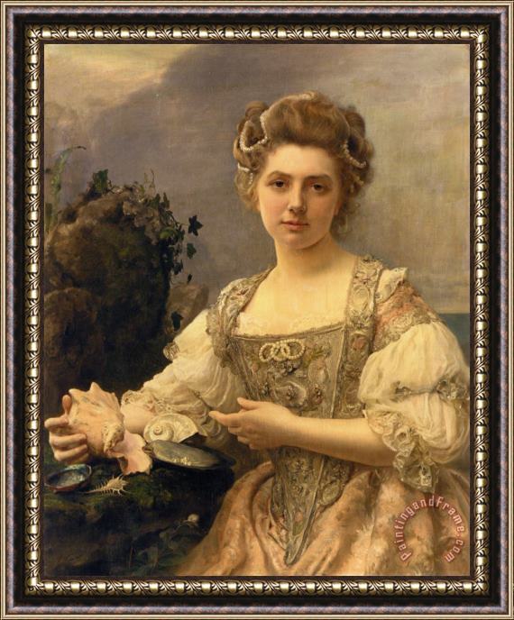 Gustave Jean Jacquet Treasures of The Sea Framed Painting