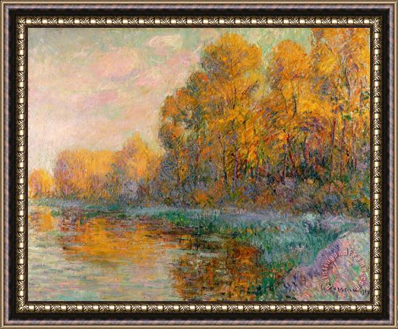Gustave Loiseau A River in Autumn Framed Painting
