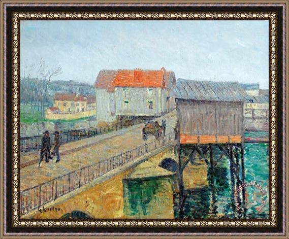 Gustave Loiseau Le Pont a Moret Sur Loing Framed Painting