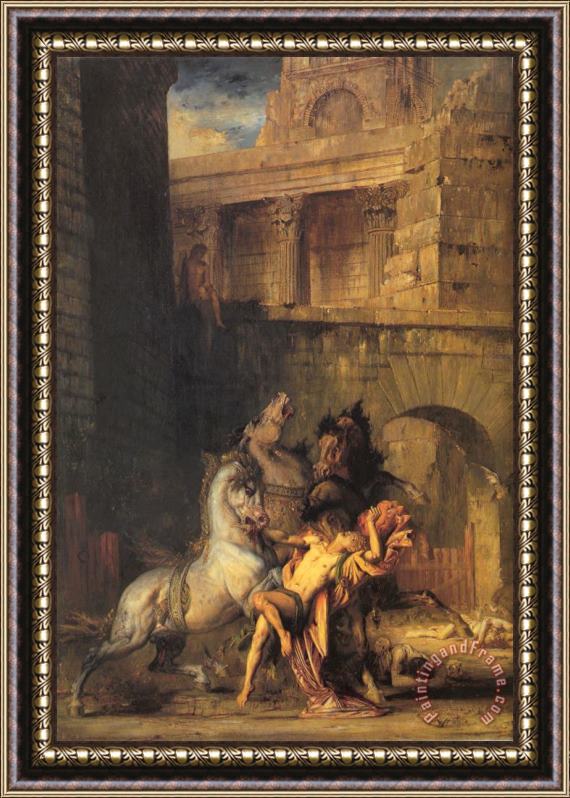 Gustave Moreau Diomedes Devoured by His Horses Framed Painting