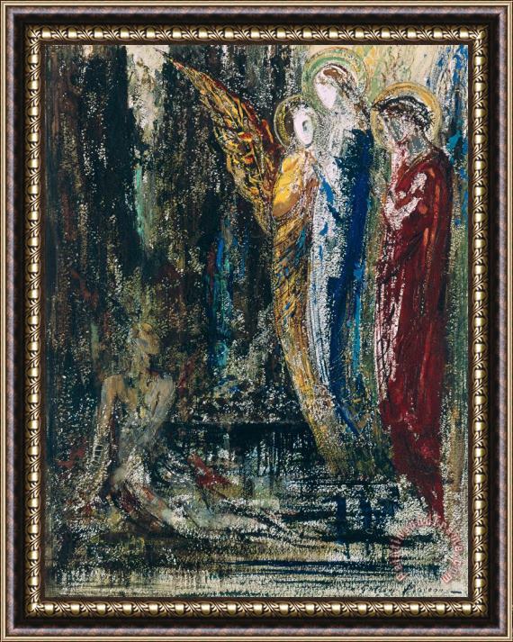 Gustave Moreau Job And The Angels Framed Painting
