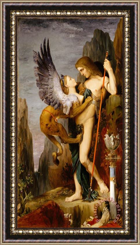 Gustave Moreau Oedipus And The Sphinx Framed Print