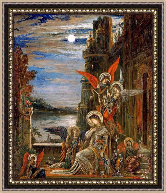 Gustave Moreau Saint Cecilia. (the Angels Announcing Her Coming Martyrdom) Framed Print