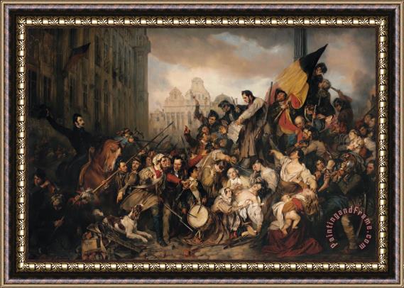 Gustave Wappers Episode of The September Days 1830, on The Grand Place of Brussels Framed Print